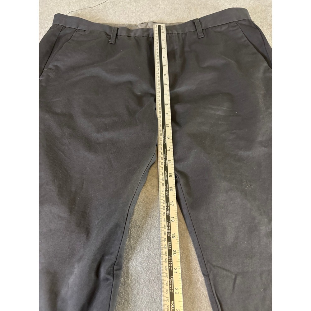 Calvin Klein Mens 38x30 Dark Gray Chino Flat Front Fitted Dress Casual Trouser - Picture 4 of 10